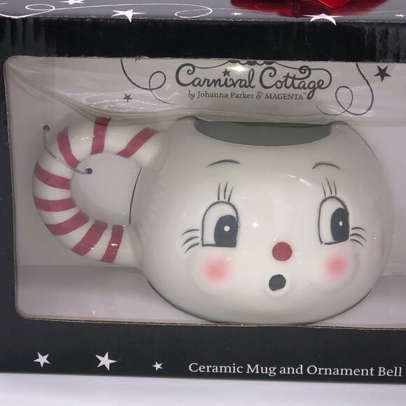 Johanna Parker Carnival Cottage Snowman Bell & Mug Set Christmas New - Picture 2 of 3